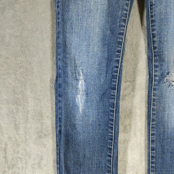 Decree Jeans Womens 5 Blue Super Skinny Distressed Stretch - Picture 6 of 10